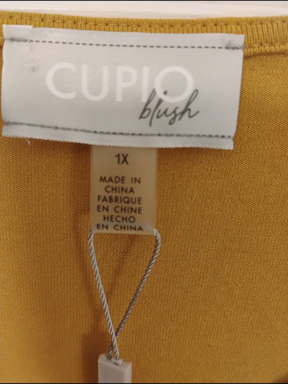 Cupio Mustard Crochet Yoke Long Sleeve Blouse View 5